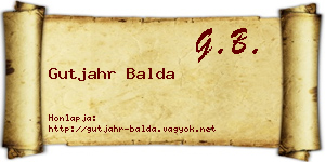Gutjahr Balda névjegykártya
